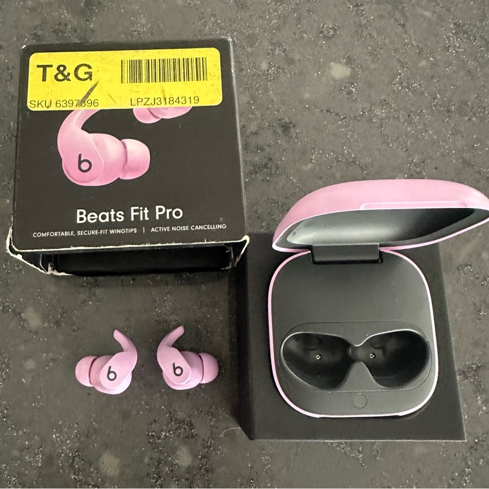 Beats by Dre Purple Bears Fit Pro Wireless and Active Noise Canceling Earbuds